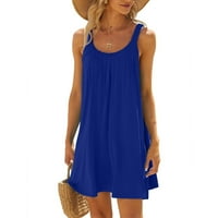Летните фустани за летни летни ракави за женски летни ракави, лажички сонце, фустан со мини резервоар со големина на плажа Големина: 2xl