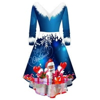 Дрпгунли Божиќен Фустан Божиќ-Кадифен Панел Долг Ракав Против Јака Асиметричен Фустан За Забави Фустан Со Долги Ракави Долги