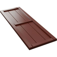 Ekena Millwork 1 8 W 83 H TRUE FIT PVC, три табли врамени од табла-n-batten ролетни, црвена пиперка