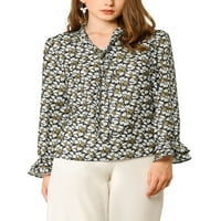 Уникатни поволни цени женска вратоврска против вратот цветна кошула со маица со долга ракав блуза