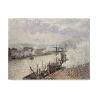 Трговска марка ликовна уметност „Steamboats во пристаништето Руен„ Канвас уметност “од Камил Писаро