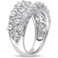 1- Карат Т.Г.В. Создаден бел сафир Стерлинг сребрен моден прстен