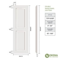 Ekena Millwork 15 W 60 H TRUE FIT PVC два еднакви подигнати панели ролетни, без starвездени ноќни сини