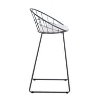 Нордиски метал модерен бар столче бар во сива боја, сет од 2