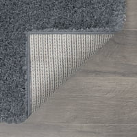 Wemble Shag Transational Shag Дебела темно сива површина килим, 4 '5'