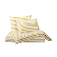 Marte Color Solutions Sunshine Stripe Cotton Comforter Set, бела жолта, целосна кралица