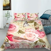 MilSleep Flower и Butterfly Printed Home Textiles Duvet Cover Поставете гроздобер комплети за постелнина, полни