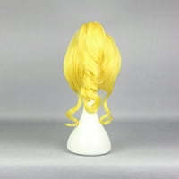 Уникатни поволни перики за човечка коса за жени со перика капа Синтетичко влакно 12 жолти перики