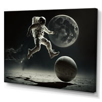 DesignArt Фудбал на Месечината платно wallидна уметност