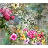 Апстрактни Шарени Цвеќиња Сликарство Ткаенина Панел