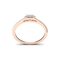1 10CT TDW 10K розово злато дијамантски ореол прстен