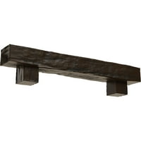 Екена мелница 4 h 8 d 48 W Riverwood Fau Wood Camplace Mantel Kit W alamo Corbels, изгорен махагони