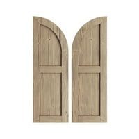 Ekena Millwork 12 W 66 H Timberthane Sandblasted Two Equal Flate Panel W четвртина од тркалените од страна на врвни фаули од