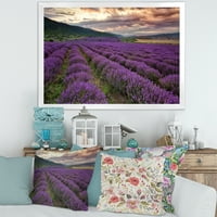 DesignArt 'Lavender Field at Sunrise I' Farmhouse Rramed Art Print