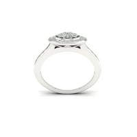 5 8ct TDW Diamond 10K бело злато двојно ореолски ангажман прстен
