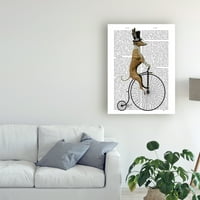 Трговска марка ликовна уметност „Грејхунд на црниот пени Фартинг велосипед“ платно уметност од Фаб Фанки