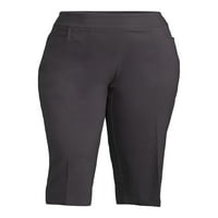 Plusенска големина на Terra & Sky Plus Mid Rise Rise Straight-Leg Capri фустан Пант