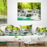 Дизајнрт Ераван водопад во Канчанабури - Фотографија Фрли перница - 12х20