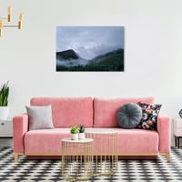 Wynwood Studio Canvas Mist во влажна шума природа и пејзаж шумски пејзажи wallидни уметности ПАНВАЕ ПРИНТИВ ГРИ ГРАВО ЗЕЛЕНА