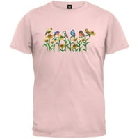 Птици На Цвеќиња Светло Розова Маица-Голема