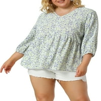 Единствени поволни цени за жени плус големина на облека мода цветни блузи со блуза од бебиња