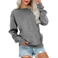 Womens Workout Sweatshirt Long Sleeve Outfits Gym Crewneck Y2K Pullover Casual Solid Color Teen Girls Sweatshirts Fall Hoodies