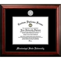 Државен универзитет во Мисисипи 11W 8,5h сребрена врежана рамка за диплома