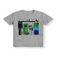 Minecraft момчиња со кратки ракави за кратки ракави, графичко копче и маица, 2-пакувања, големини XS-XXL