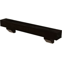 Ekena Millwork 6 H 6 D 72 W Sandblasted Fau Wood Camplace Mantel комплет со Ешфорд Корбелс, Премиум махагони