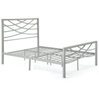 Комплетен сребрен метален кревет, повеќе големини