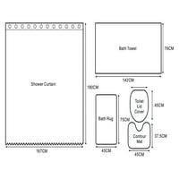 Пердув Рака Подготвени Сон Етнички Боемски Живописни Обоени Бања Во Собата Туш Завеса Бања Крпа Бања Килим Контура Мат И Капакот