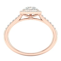 Империјал КТ TDW Marquise Diamond Double Halo Engagement Ring во 10K розово злато
