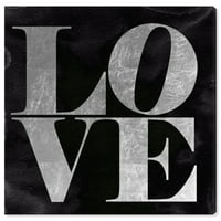 Wynwood Studio Typography and Cotes Wall Art Canvas Prints 'Love Black Velvet' Loveубовни цитати и изреки - црна, сива