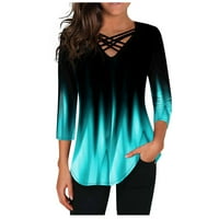 Кошули За Жени Зимски Пад Мода Блуза За Печатење Во Боја Надвор од Рамената Обични Блузи Маици