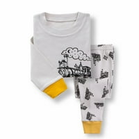 Мали Девојчиња Момчиња Бебиња Меки Пижами Мали Цртани Принтови Долги Ракави Детска Облека За Спиење Врвни Панталони Поставува