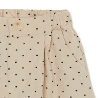 Деним залив Девојки девојки Полка точка печати панталони со еластична лента за половината, големини 12м-5Т