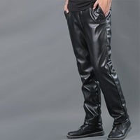 Мажи Мода Црн Мотоцикл Стп Кожа Тенок Истегнување Кожа Панталони Панталони