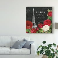 Трговска марка ликовна уметност „Руж Париз Втори Црна“ платно уметност од Кејти Пертит