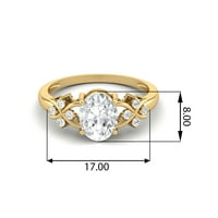 10К бело злато овална форма танзанит прстен за ангажман на жени