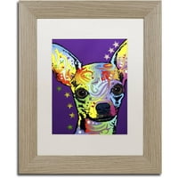 Трговска марка ликовна уметност Chihuahua II Canvas Art by Dean Russo, White Matte, Birch Frame