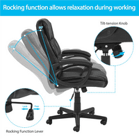 Лесен фал -тапациран канцелариски стол со висок грб, црна