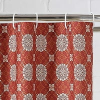 Мандала решетка од 13 парчиња завеса за туширање сет црвена