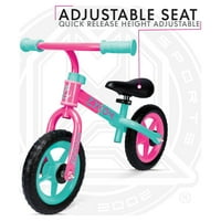Зиком Мали Деца Балансираат Велосипед Прилагодлив Шлем Безвоздушни Тркала Лесен Велосипед За Обука Розова