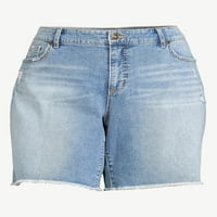 Sofia Farmsенски женски плус големина Габриела Curvy Fray Hem Bermuda Shorts