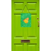 Каролини Богатства 8861DS Пеперутка Портокалова На Зелен Ѕид Или Врата Виси Отпечатоци, 12x16, разнобојни