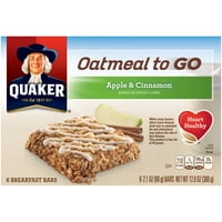 Quaker Oatmeal за да одите јаболка и барови за појадок со цимет 6-2. Оз. Барови