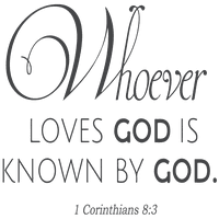 Коринтјаните 8: - кој Го сака Бога е познат-Винил Налепница Налепница Цитат-Мали-Темно Сива