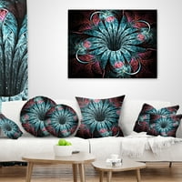 DesignArt блескави темна фрактална цветна дигитална уметност - цветно фрлање перница - 16x16