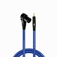 Десен агол XLR машки до 3. TS машки - стапала - сина - про конектор за микрофон 3 -пински за напојувани звучници, аудио интерфејс
