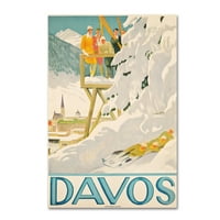 Трговска марка ликовна уметност „Давос скијање“ платно уметност од гроздобер колекција на јаболка